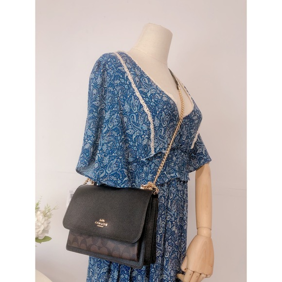 Coach Handbag 91019 Klare Crossbody In Signature Canvans Chain Strap Bag - Picture 1 of 9